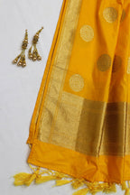 Yellow Handloom Banarasi Silk Dupatta - Luxurion World