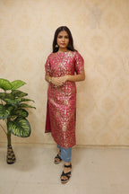 Pink Kim Khwab Silk Suit Set - Luxurion World