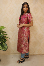 Pink Kim Khwab Silk Suit Set - Luxurion World