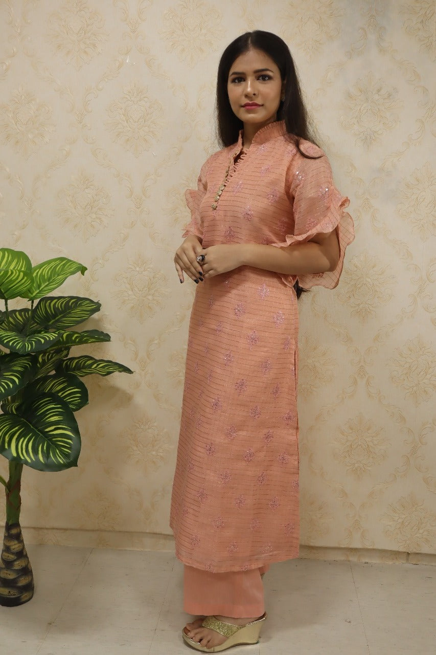Pastel Kota Silk Two Piece Suit Set - Luxurion World