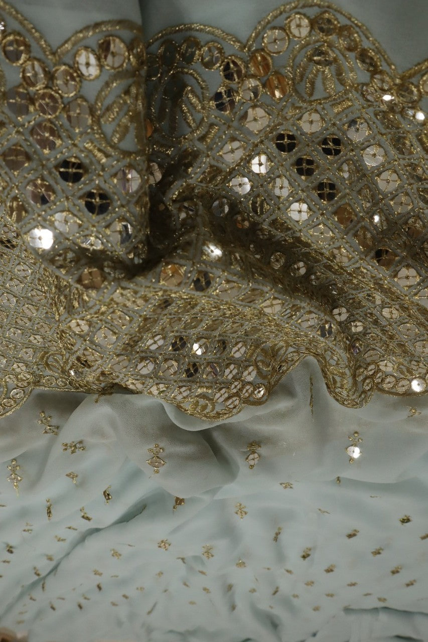 Blue Trendy Georgette Fabric ( 1 Mtr ) - Luxurion World