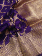 Purple Handloom Banarasi Pure Katan Silk Saree - Luxurion World