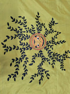 Yellow Hand Painted Pure Silk Blouse Fabric (1 Mtr) - Luxurion World