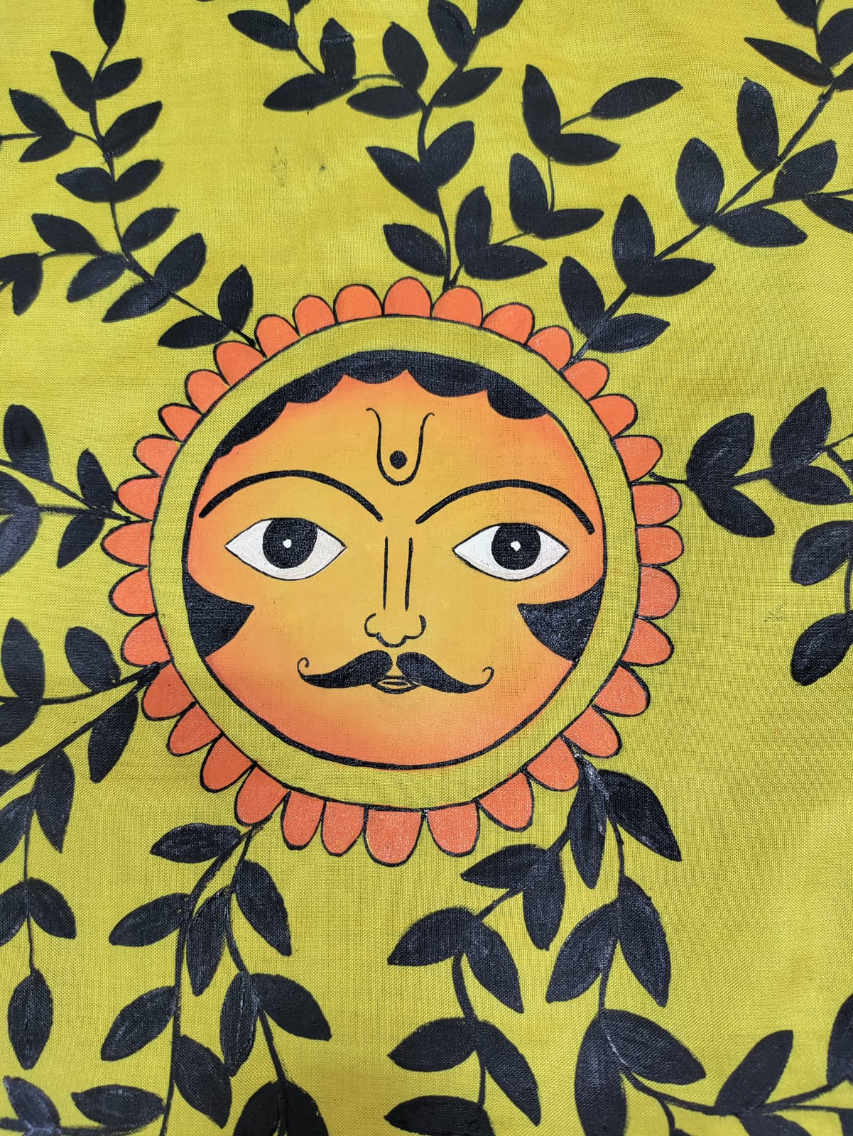 Yellow Hand Painted Pure Silk Blouse Fabric (1 Mtr) - Luxurion World