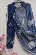 Blue Block Printed Kota Dupatta - Luxurion World