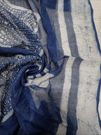 Blue Block Printed Kota Dupatta - Luxurion World