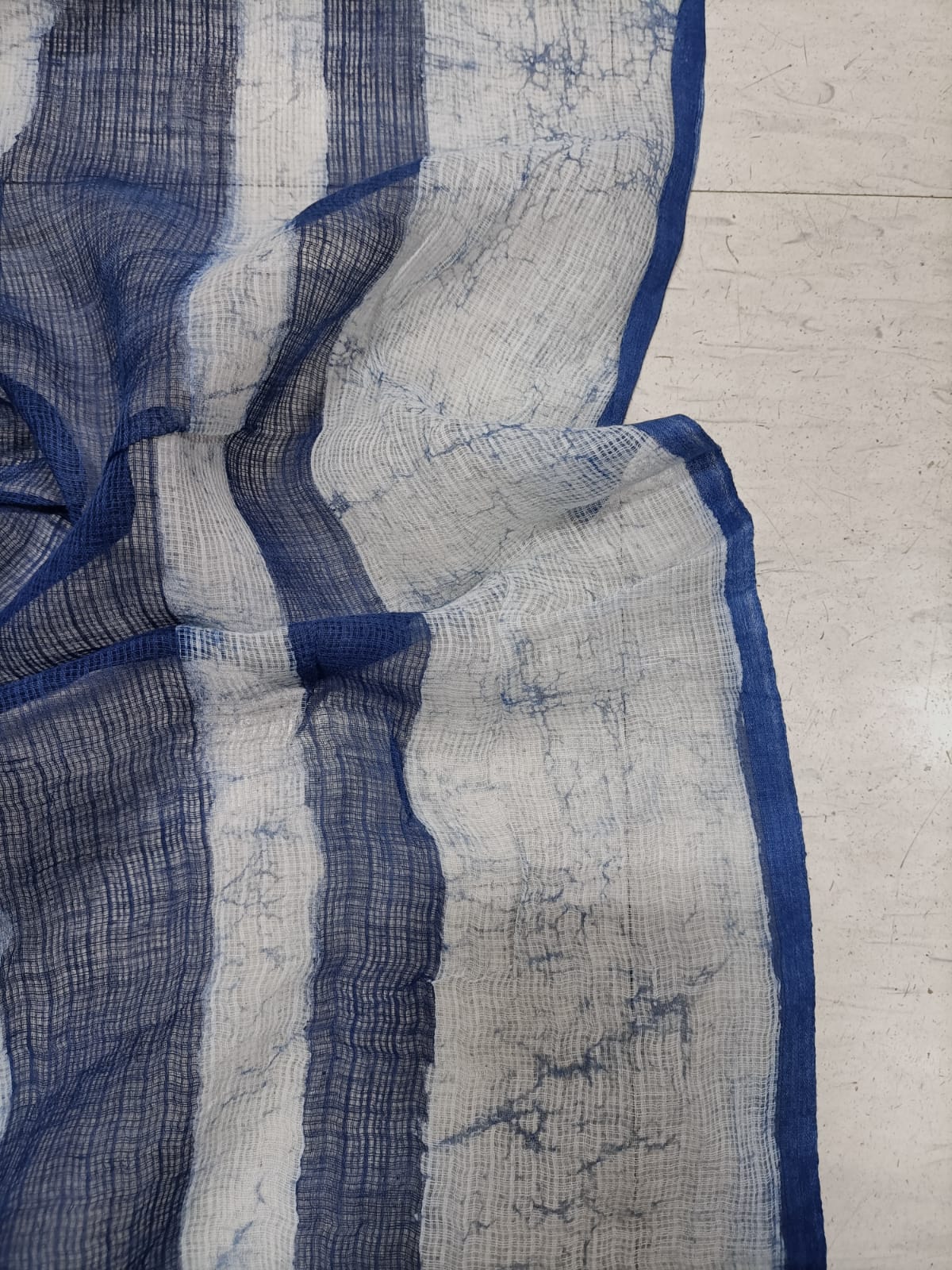 Blue Block Printed Kota Dupatta - Luxurion World