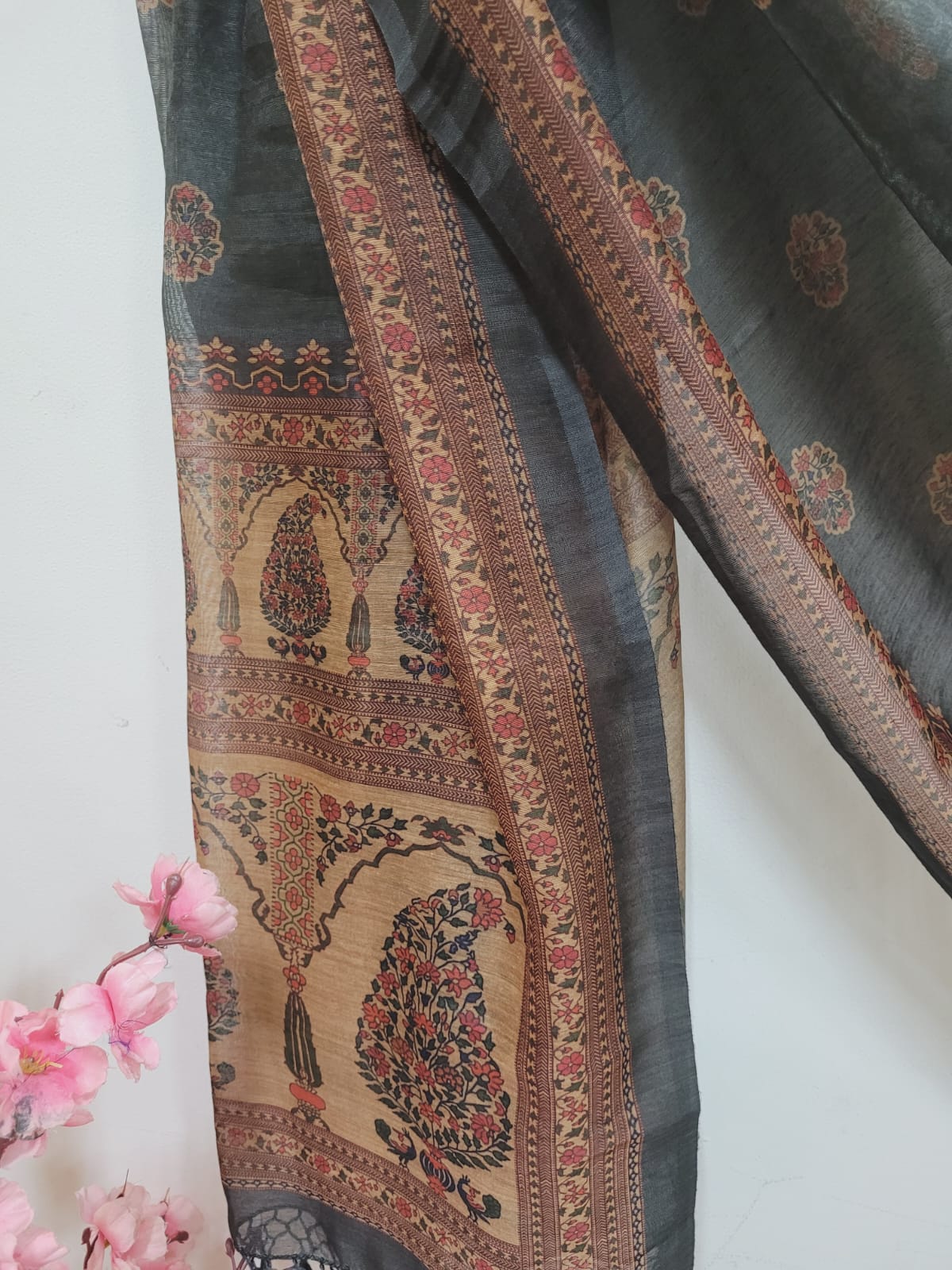 Multicolor Digital Printed Chanderi Silk Dupatta - Luxurion World