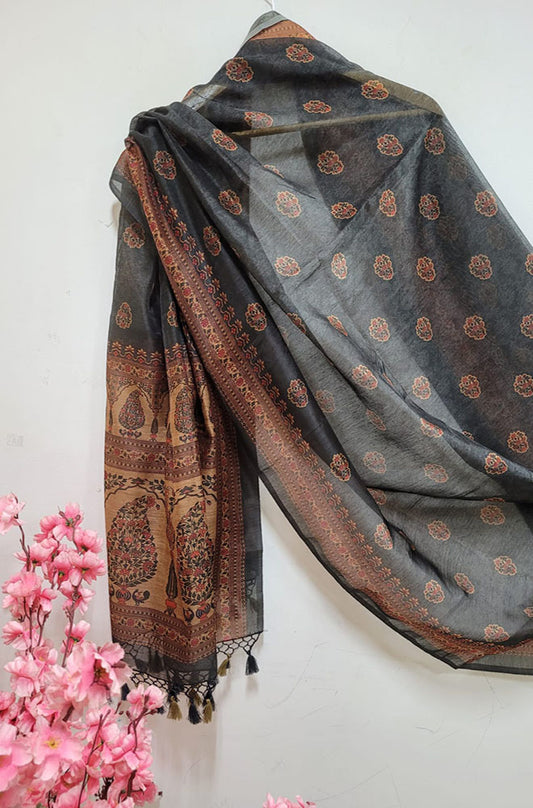 Multicolor Digital Printed Chanderi Silk Dupatta - Luxurion World