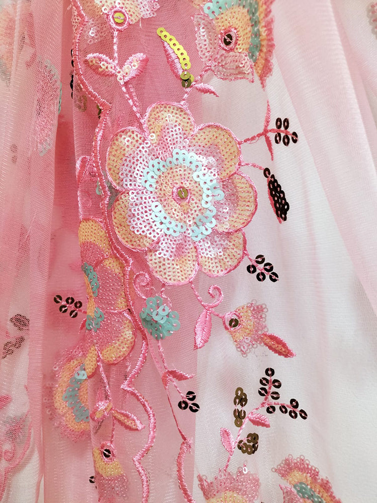 Pink Trendy Net Sequence Work Dupatta - Luxurion World