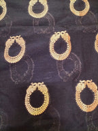 Black Banarasi Silk Fabric ( 1Mtr) - Luxurion World