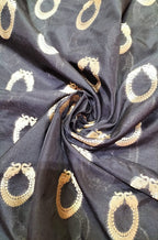 Black Banarasi Silk Fabric ( 1Mtr) - Luxurion World