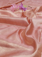 Pink Plain Soft Tissue Katan Silk Fabric ( 1 mtr) - Luxurion World