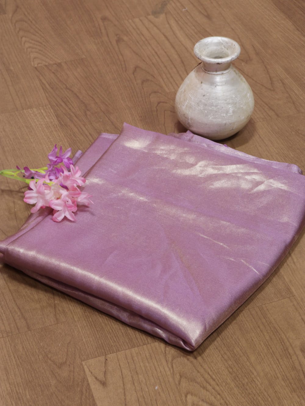Purple Plain Soft Tissue Katan Silk Fabric ( 1 mtr) - Luxurion World