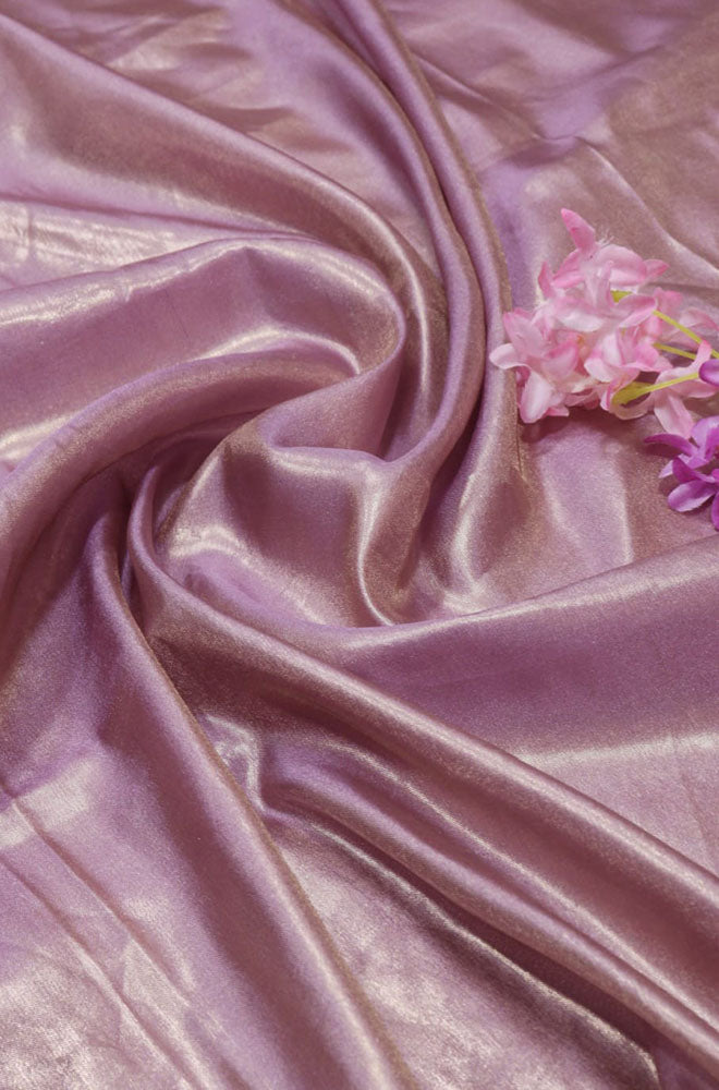 Purple Plain Soft Tissue Katan Silk Fabric ( 1 mtr)