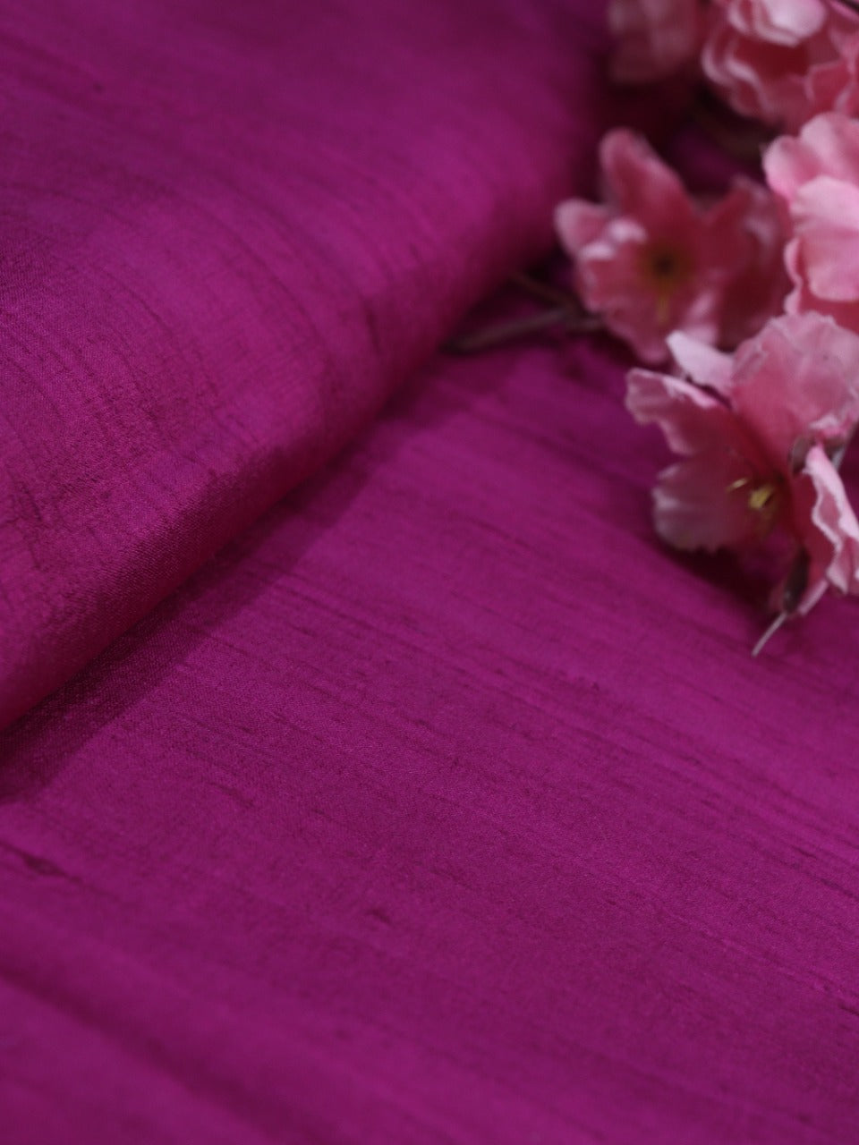 Purple Plain Pure Raw Silk Fabric ( 1 Mtr ) - Luxurionworld