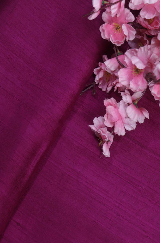 Purple Plain Pure Raw Silk Fabric ( 1 Mtr )