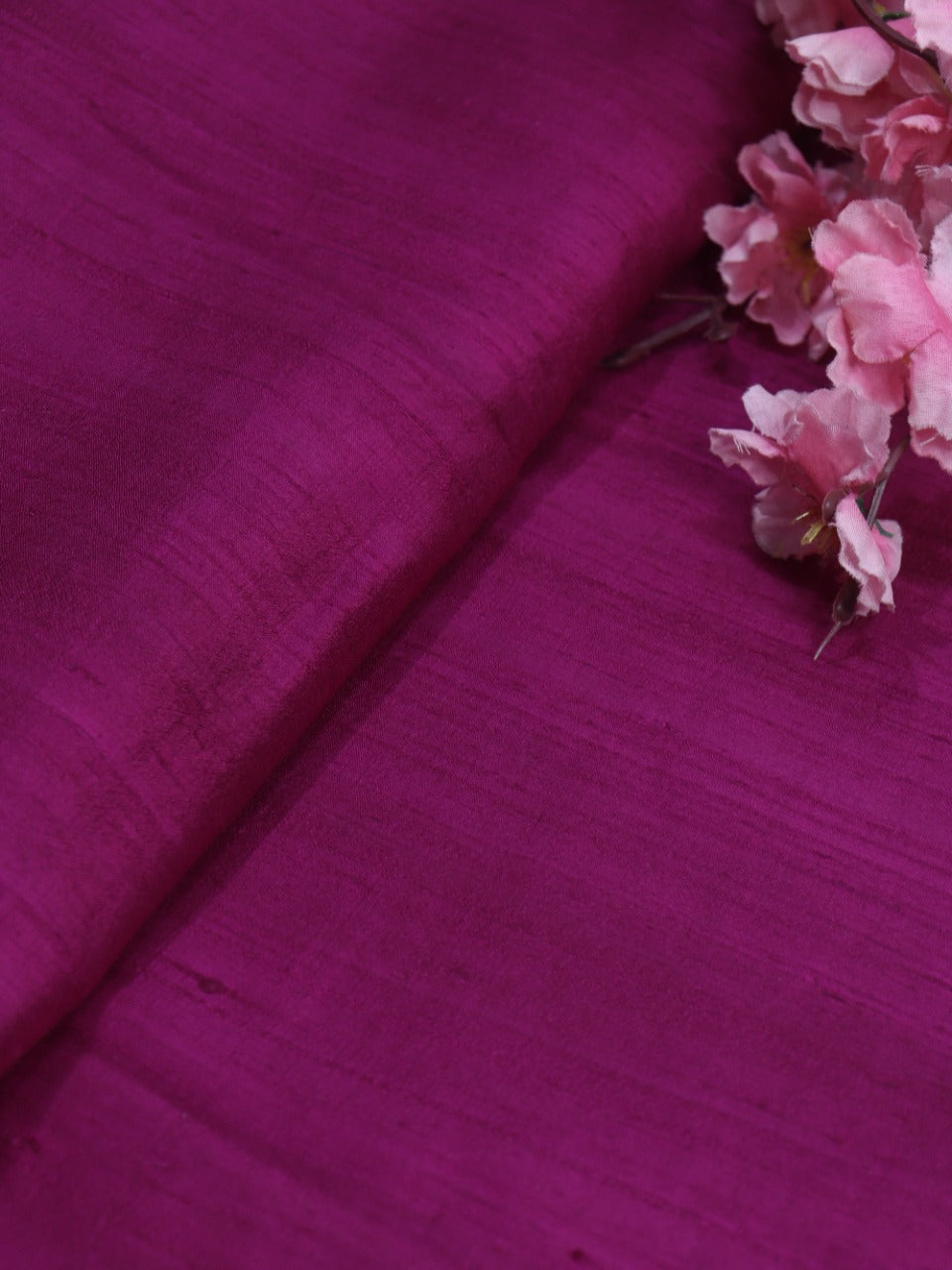 Purple Plain Pure Raw Silk Fabric ( 1 Mtr ) - Luxurion World