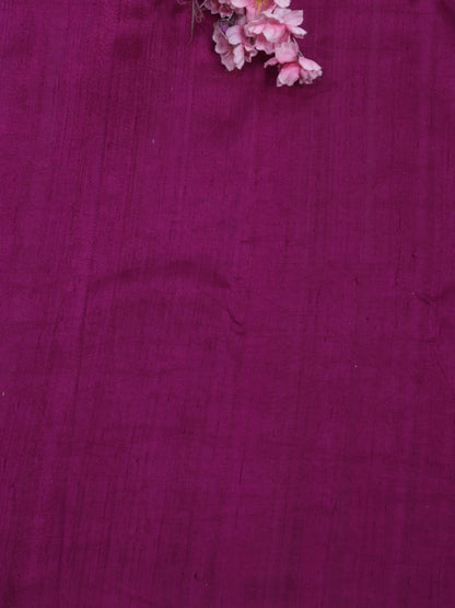 Purple Plain Pure Raw Silk Fabric ( 1 Mtr ) - Luxurionworld