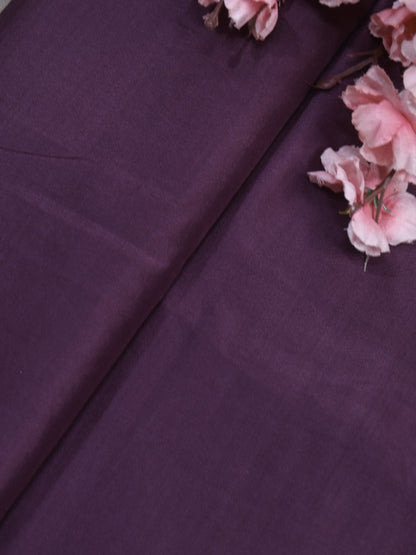Purple Plain Pure Silk Fabric ( 1 Mtr ) - Luxurionworld