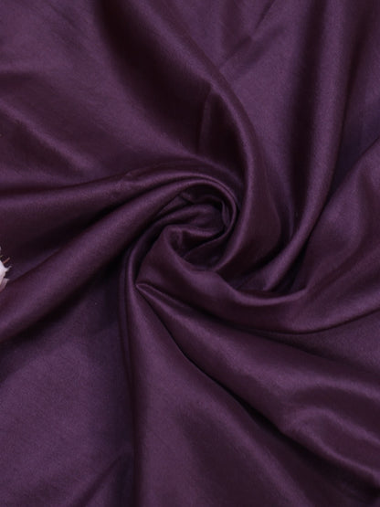 Purple Plain Pure Silk Fabric ( 1 Mtr ) - Luxurionworld