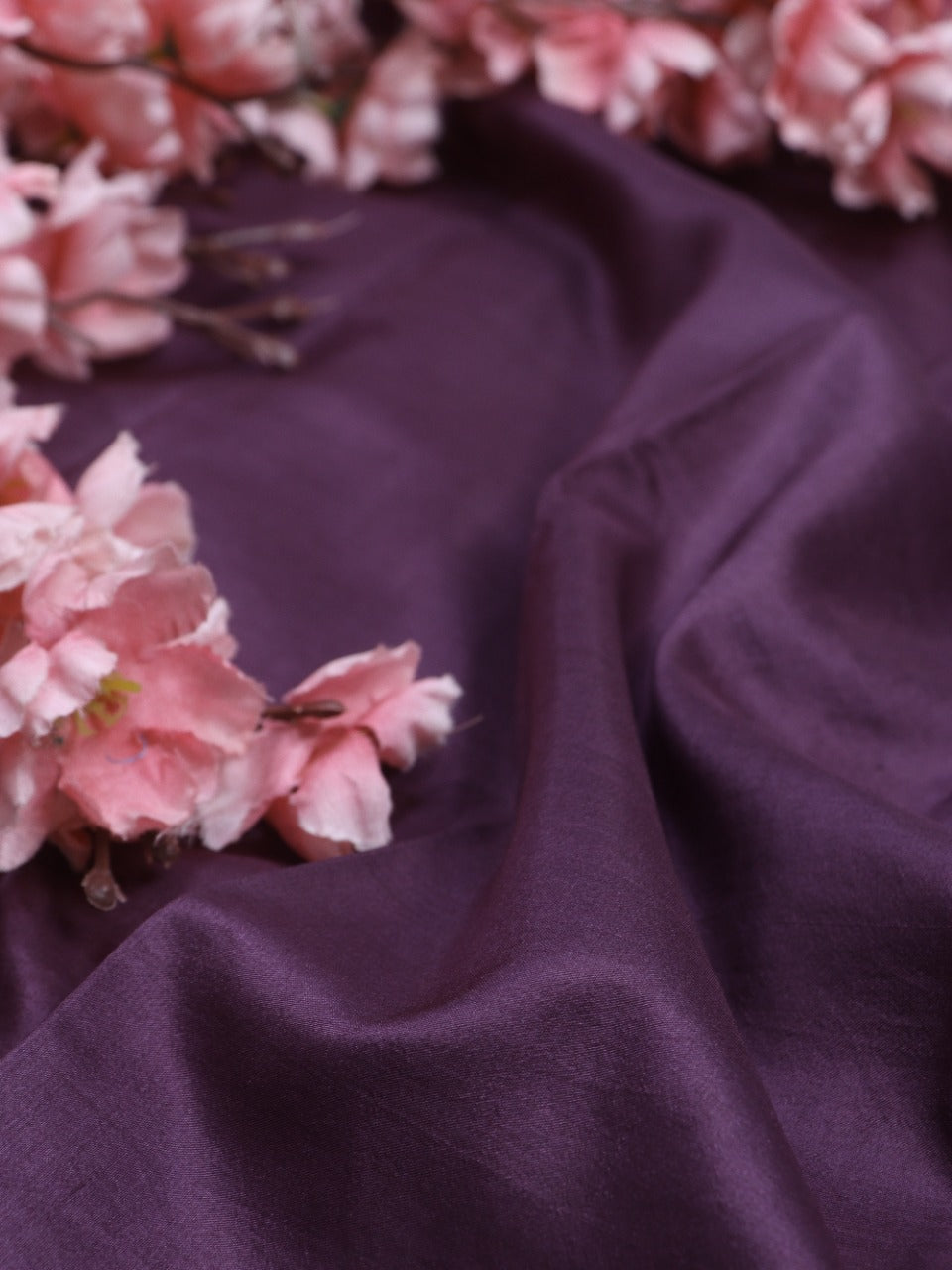 Purple Plain Pure Silk Fabric ( 2.5 Mtr ) - Luxurion World