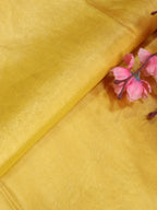 Yellow Plain Soft Tissue Katan Silk Fabric ( 1 Mtr ) - Luxurion World