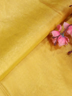 Yellow Plain Soft Tissue Katan Silk Fabric ( 1 Mtr ) - Luxurion World