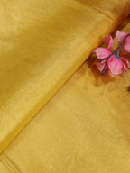 Yellow Plain Soft Tissue Katan Silk Fabric ( 1 Mtr ) - Luxurion World