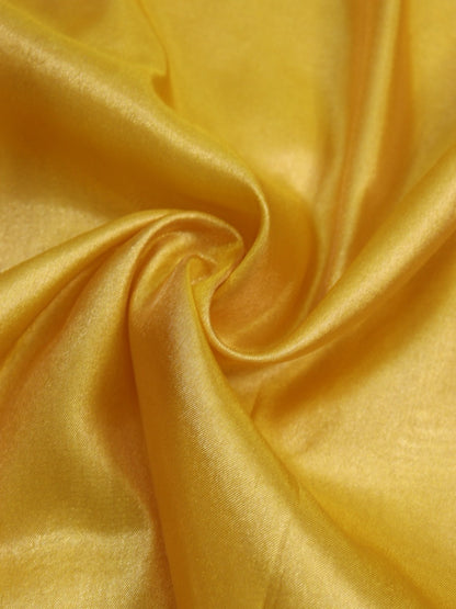 Yellow Plain Soft Tissue Katan Silk Fabric ( 1 Mtr ) - Luxurion World