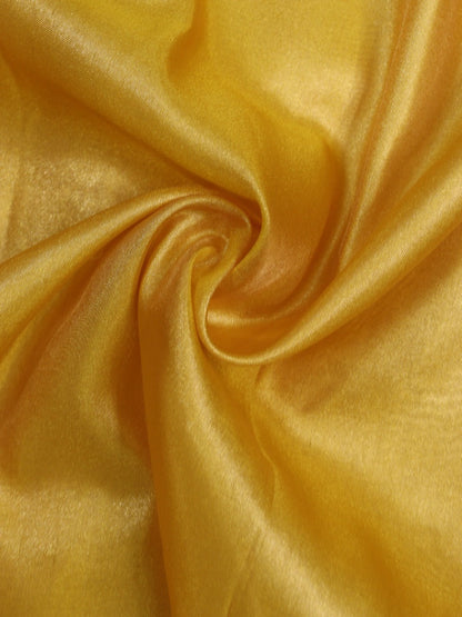 Yellow Plain Soft Tissue Katan Silk Fabric ( 1 Mtr )