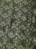 Black Banarasi Silk Bird Design Fabric (1Mtr) - Luxurion World