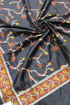 Black Banarasi Silk Dupatta - Luxurion World