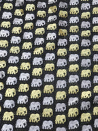 Black Banarasi Silk Elephant Design Fabric (2.5Mtr) - Luxurion World