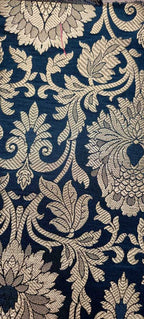 Black Banarasi Silk Fabric ( 1 Mtr ) - Luxurion World
