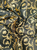 Black Banarasi Silk Fabric (1Mtr) - Luxurion World