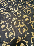 Black Banarasi Silk Fabric (1Mtr) - Luxurion World