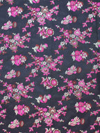 Black Banarasi Silk Meenakari Fabric ( 1 Mtr ) - Luxurion World