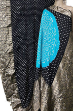 Black Bandhani Pure Silk Kanjeevaram Border Saree - Luxurion World