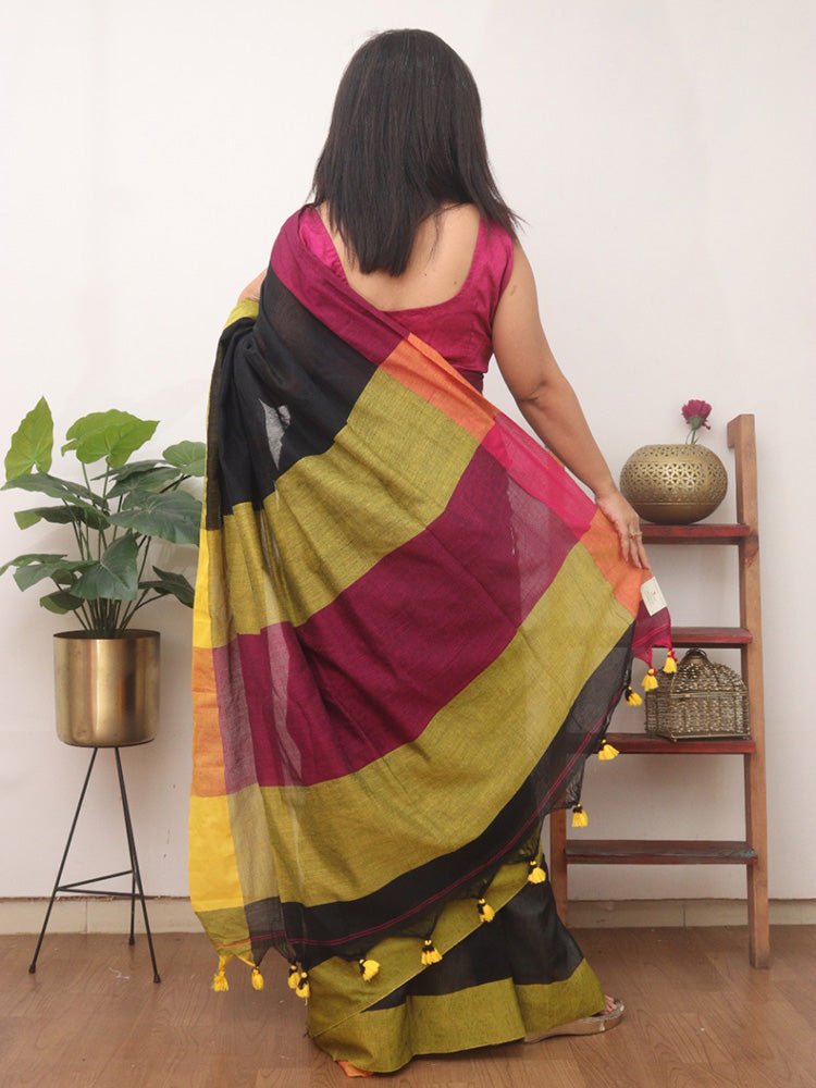 Elegant Black Bengal Cotton Saree Collection - Luxurion World