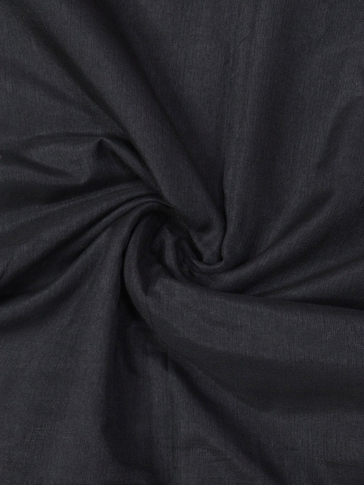Black Bengal Plain Cotton Saree - Luxurion World