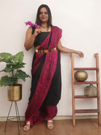 Black Bengal Plain Cotton Saree - Luxurion World