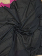 Black Bengal Plain Cotton Saree - Luxurion World