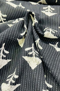 Black Block Printed Cotton Fabric ( 1 Mtr ) - Luxurion World