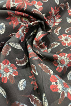 Black Block Printed Cotton Fabric ( 1 Mtr ) - Luxurion World