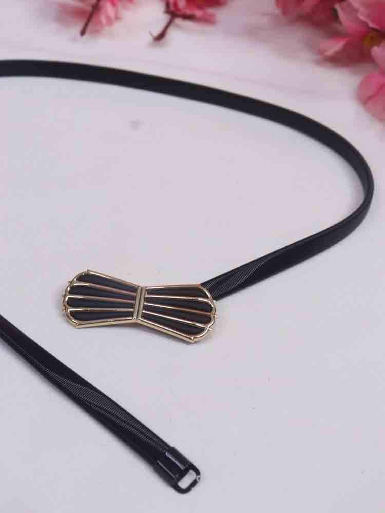 Stretchy Skinny Belt with Black Bow Buckle - Professional Accessory - Luxurion World