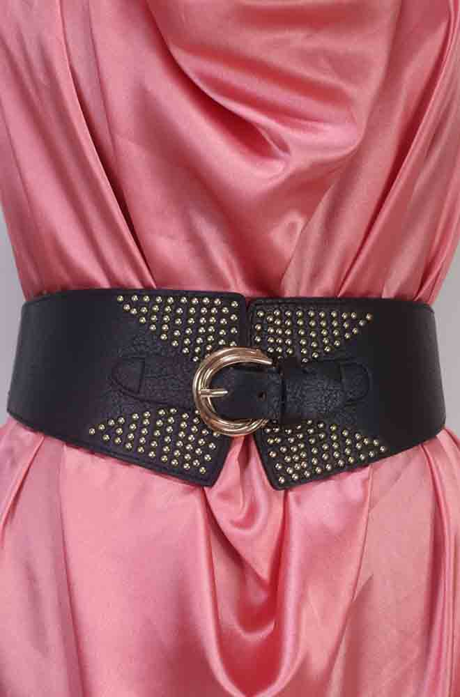 Gold Bead Design Faux Leather Belt - Stylish and Professional - Luxurion World