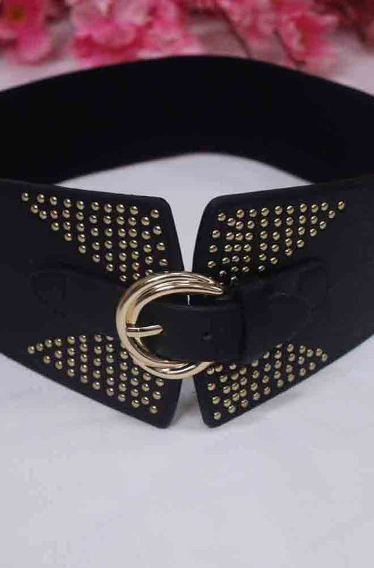 Gold Bead Design Faux Leather Belt - Stylish and Professional - Luxurion World