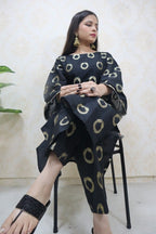 Black Brocade Kurti With Pant - Luxurion World