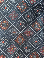 Black Digital Printed Cotton Bandhani Design Fabric ( 1 Mtr ) - Luxurion World